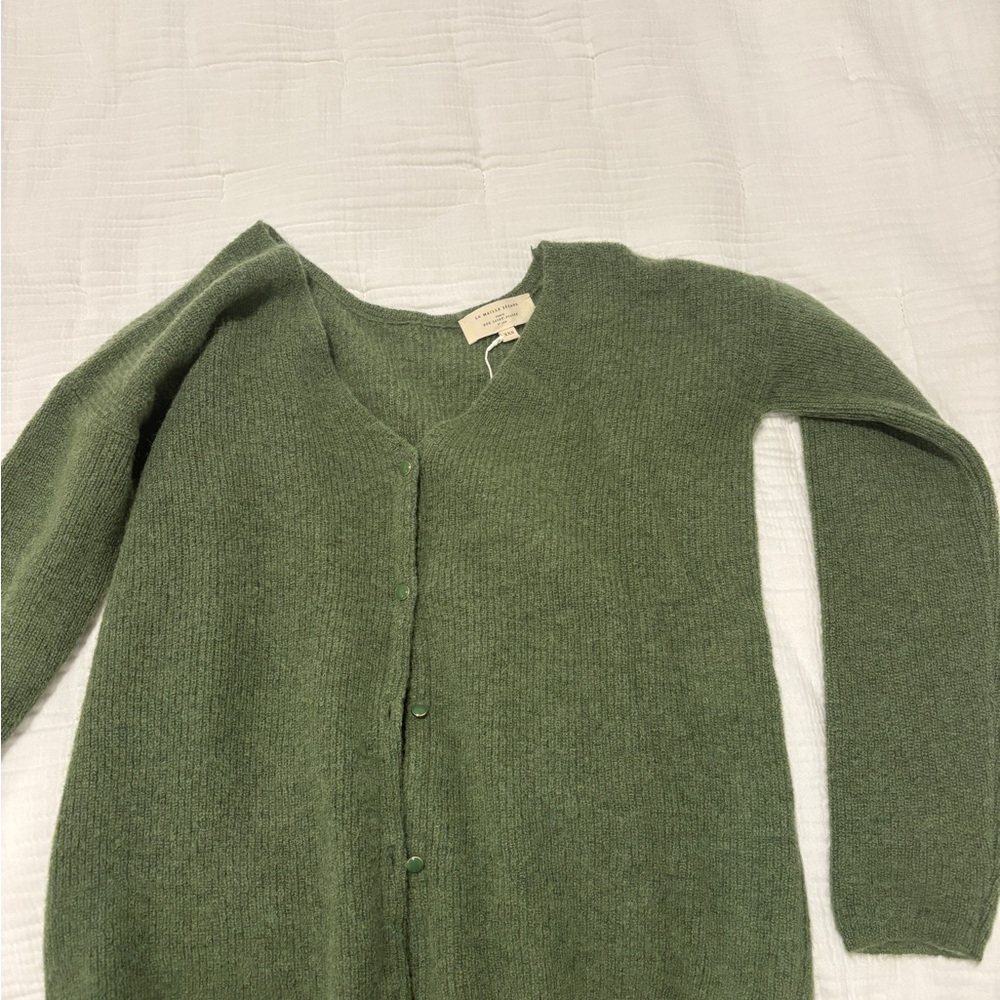 Sezane Barry Cardigan Green Sweater